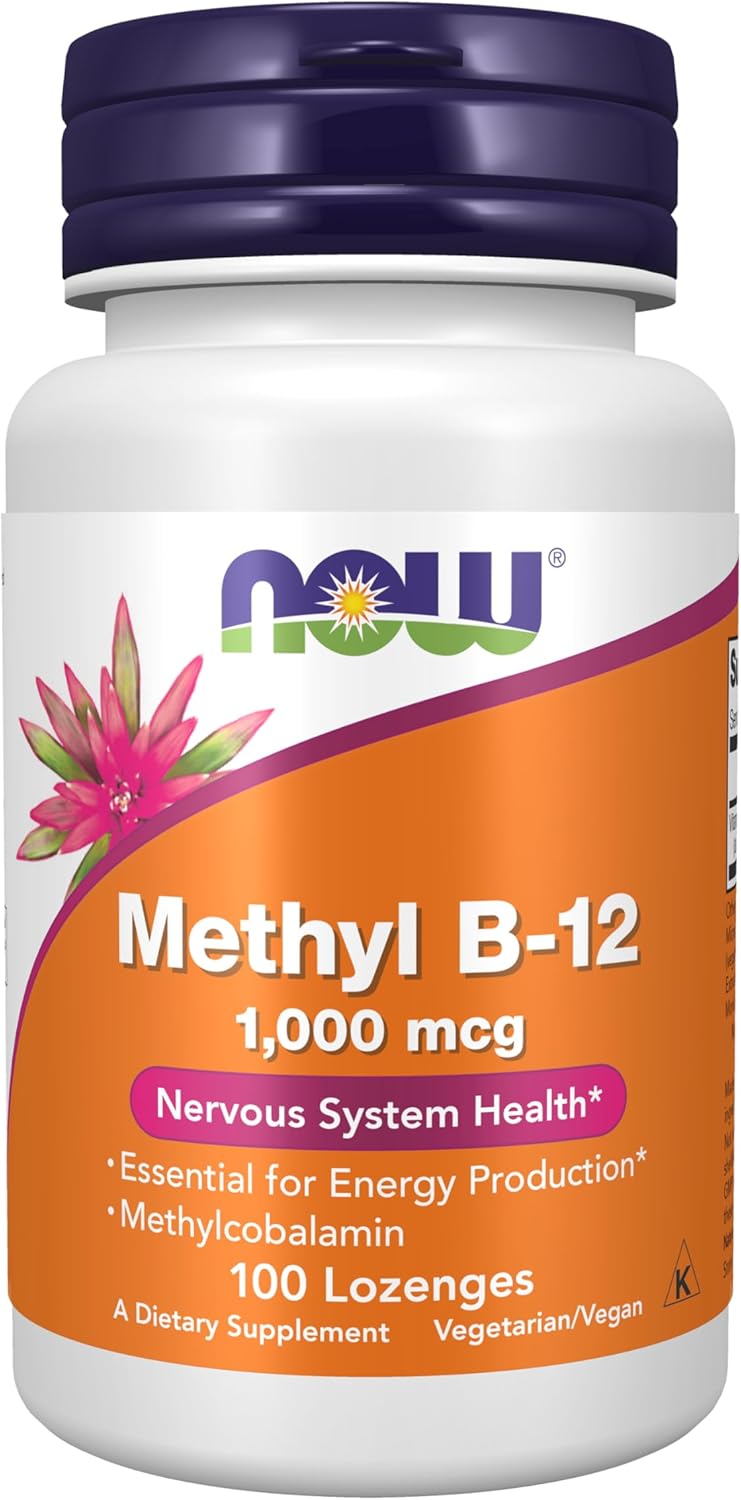 NOW Foods Vitamina B-12 Metilcobalamina 1.000 mcg, 100 Pastilhas