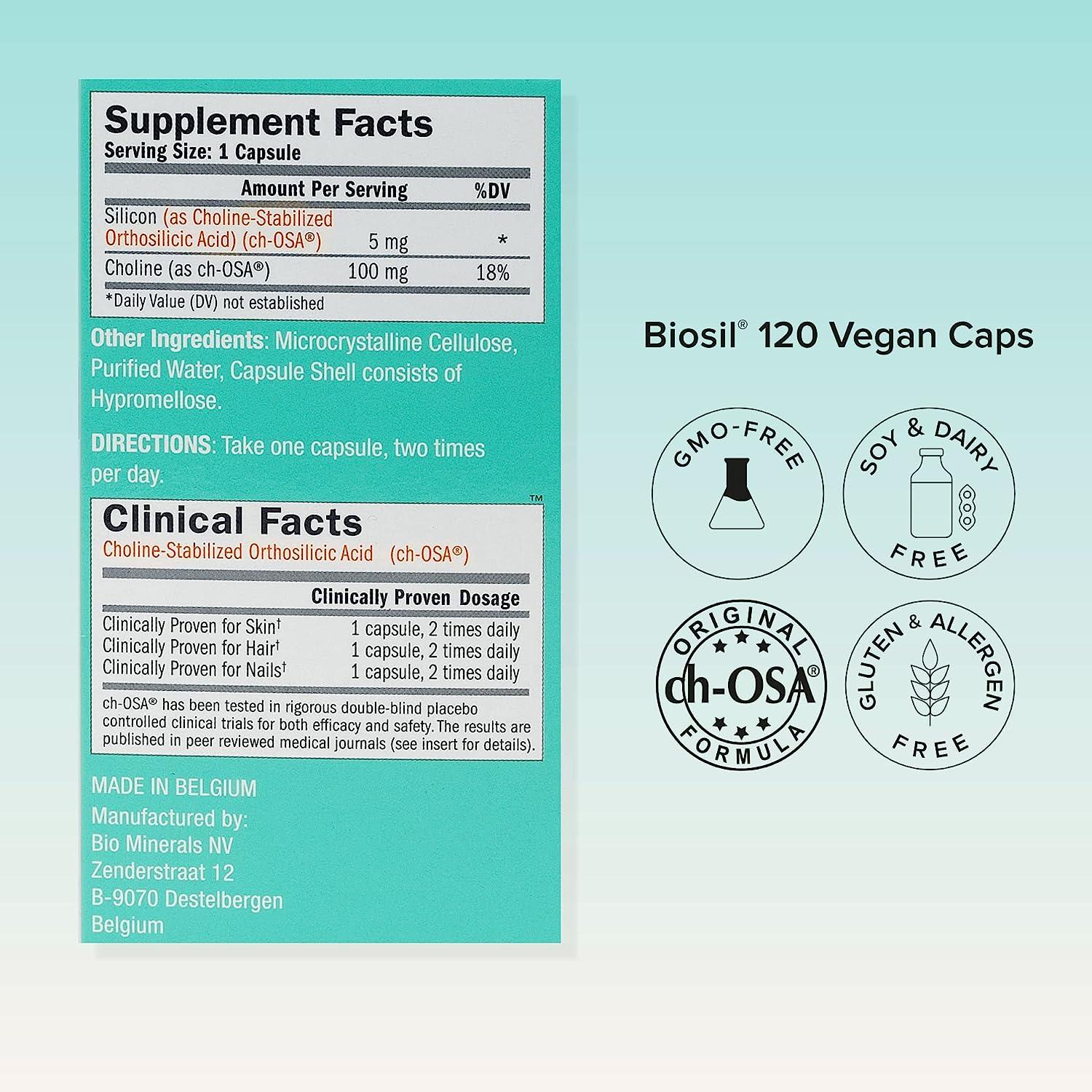 BioSil - Hair, Skin, Nails 120 Capsulas (Gerador de Colágeno)