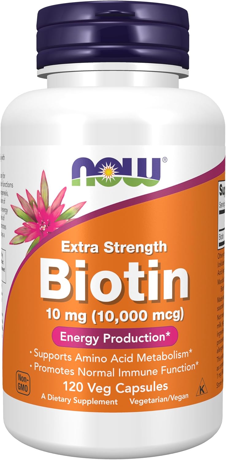 NOW Biotina Força Extra 10.000mcg - 120 Cápsulas Vegetais