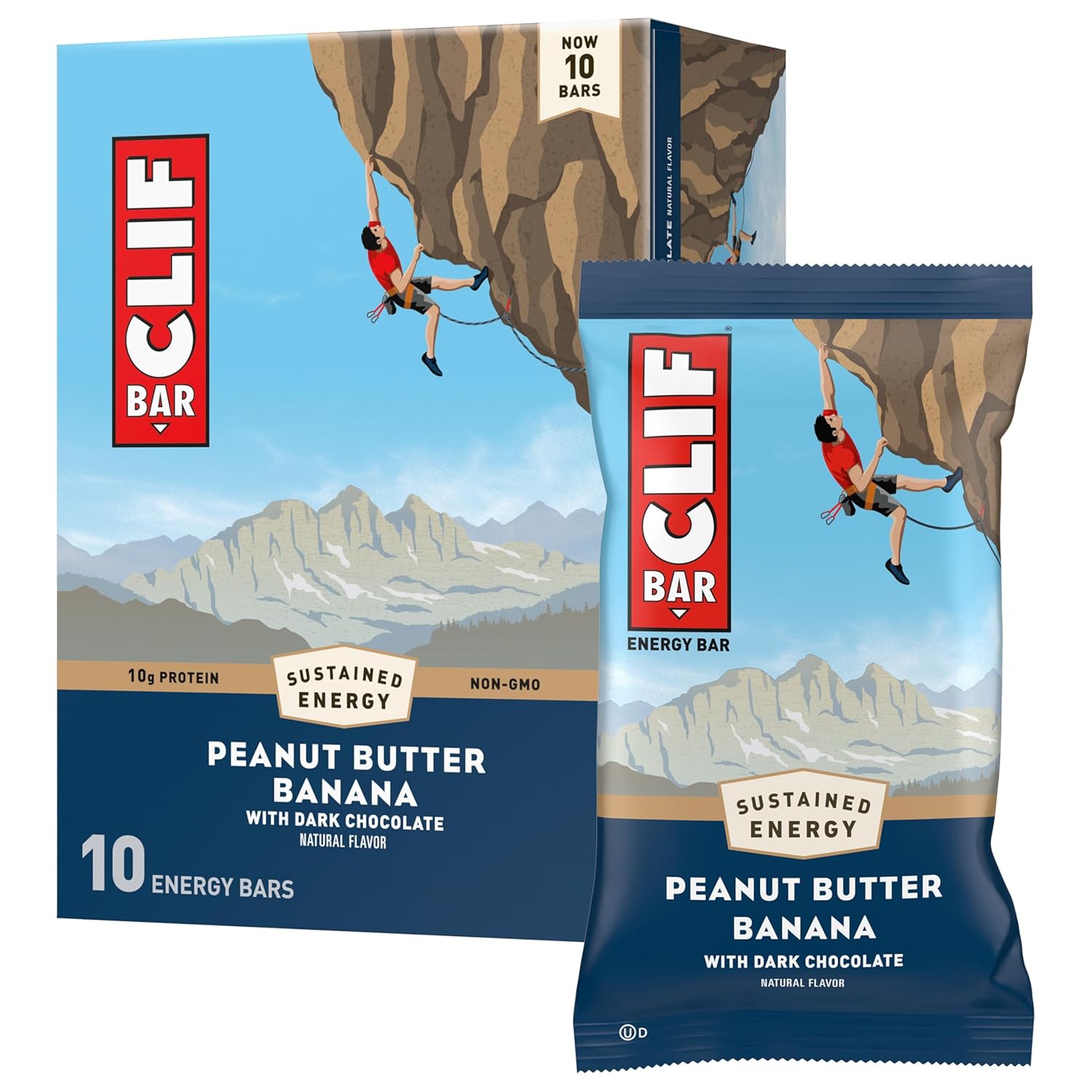 CLIF BAR - Barras de Proteína à Base de Plantas (Pacote com 10)