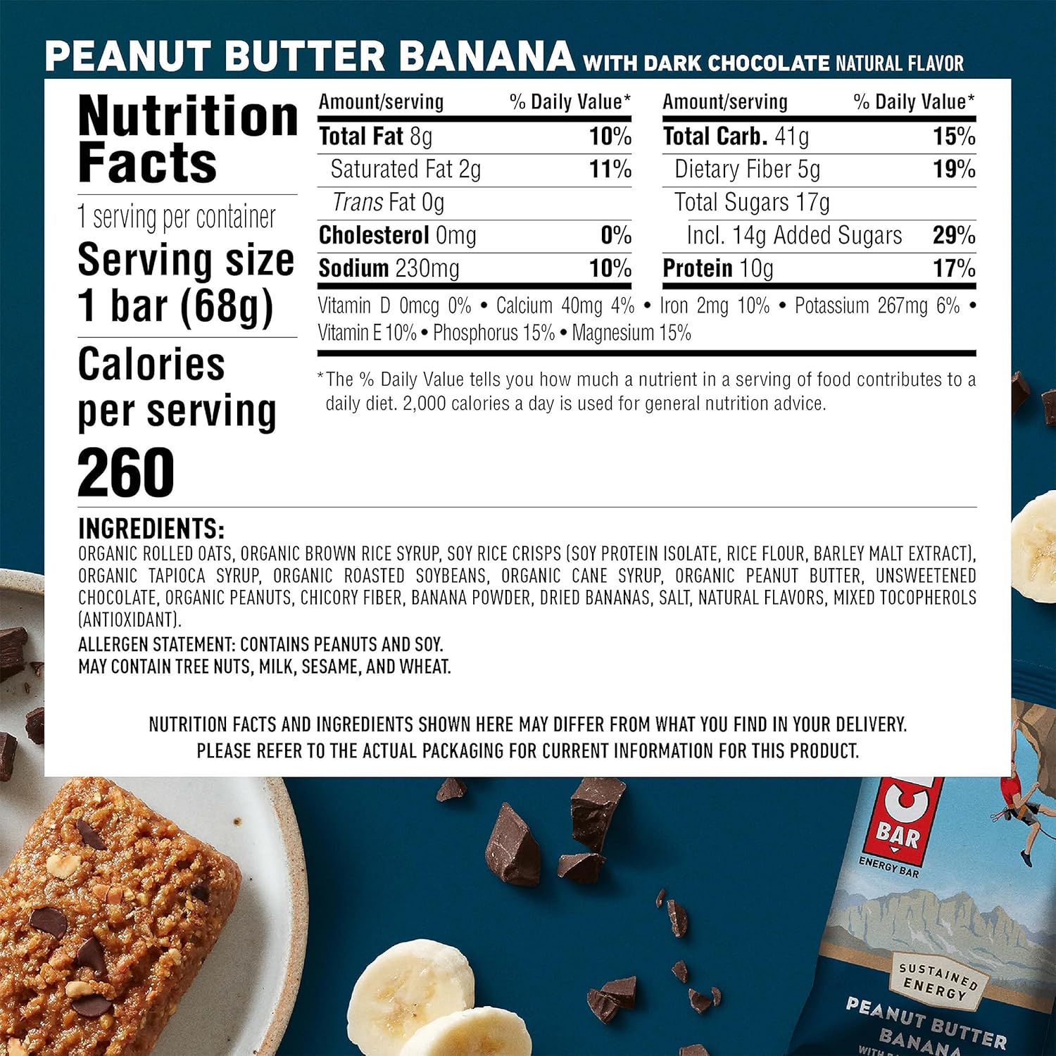 CLIF BAR - Barras de Proteína à Base de Plantas (Pacote com 10)