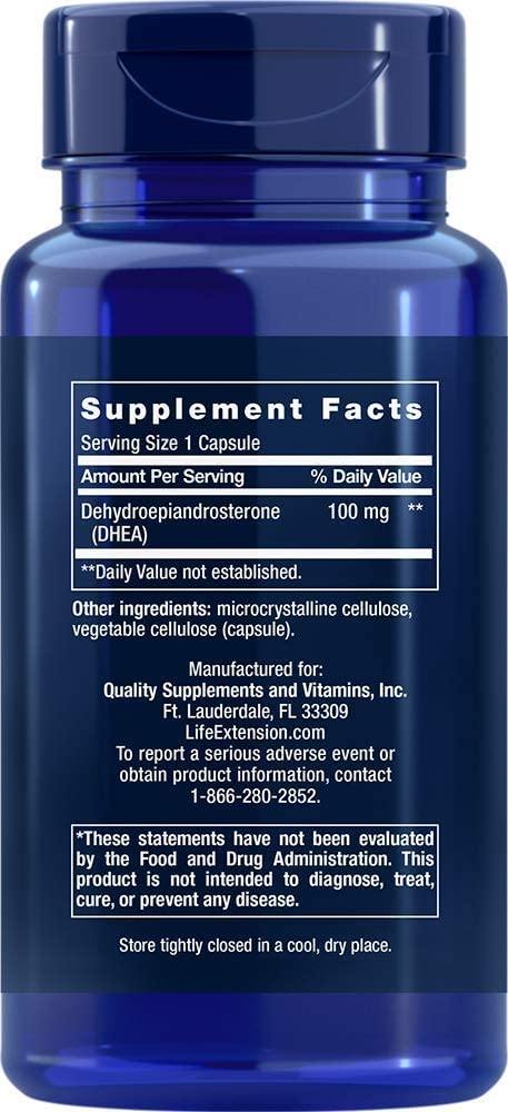 Life Extension DHEA 100mg, 60 Capsulas