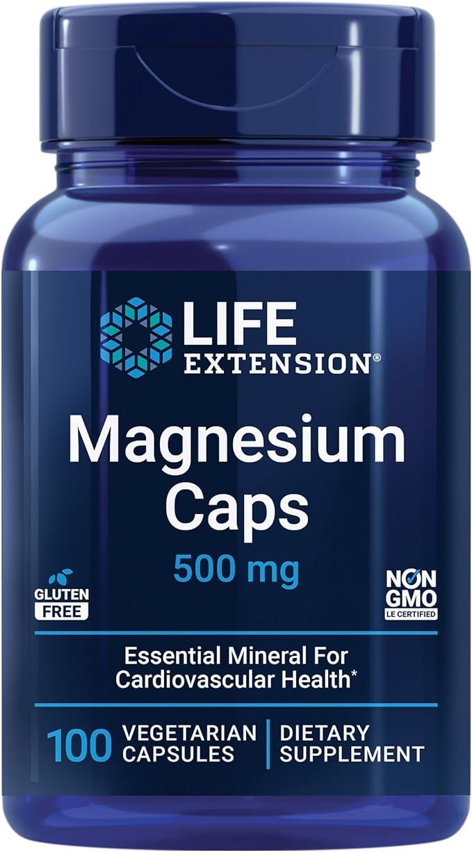 Life Extension Magnésio 500mg, 100 Cápsulas Vegetarianas