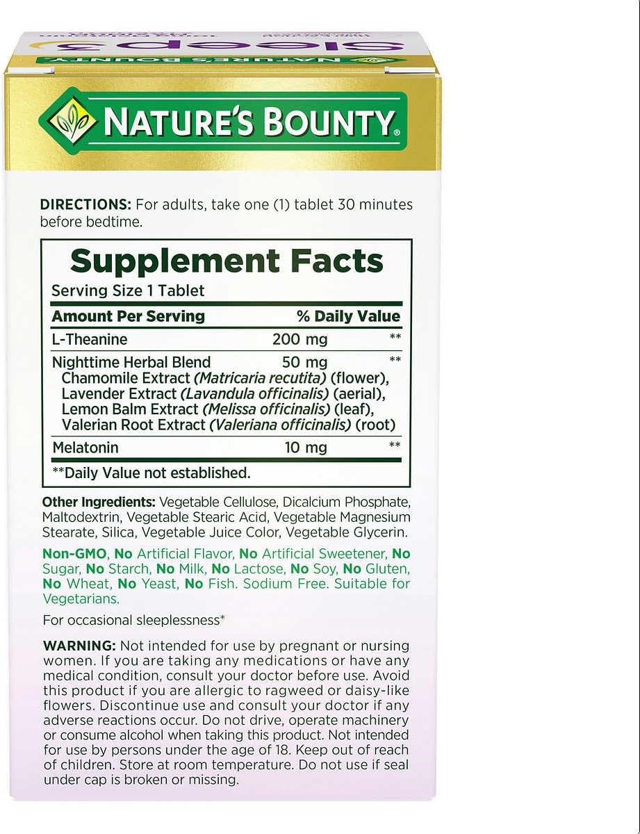 Nature's Bounty Melatonina 10mg Sleep3, 120 comprimidos