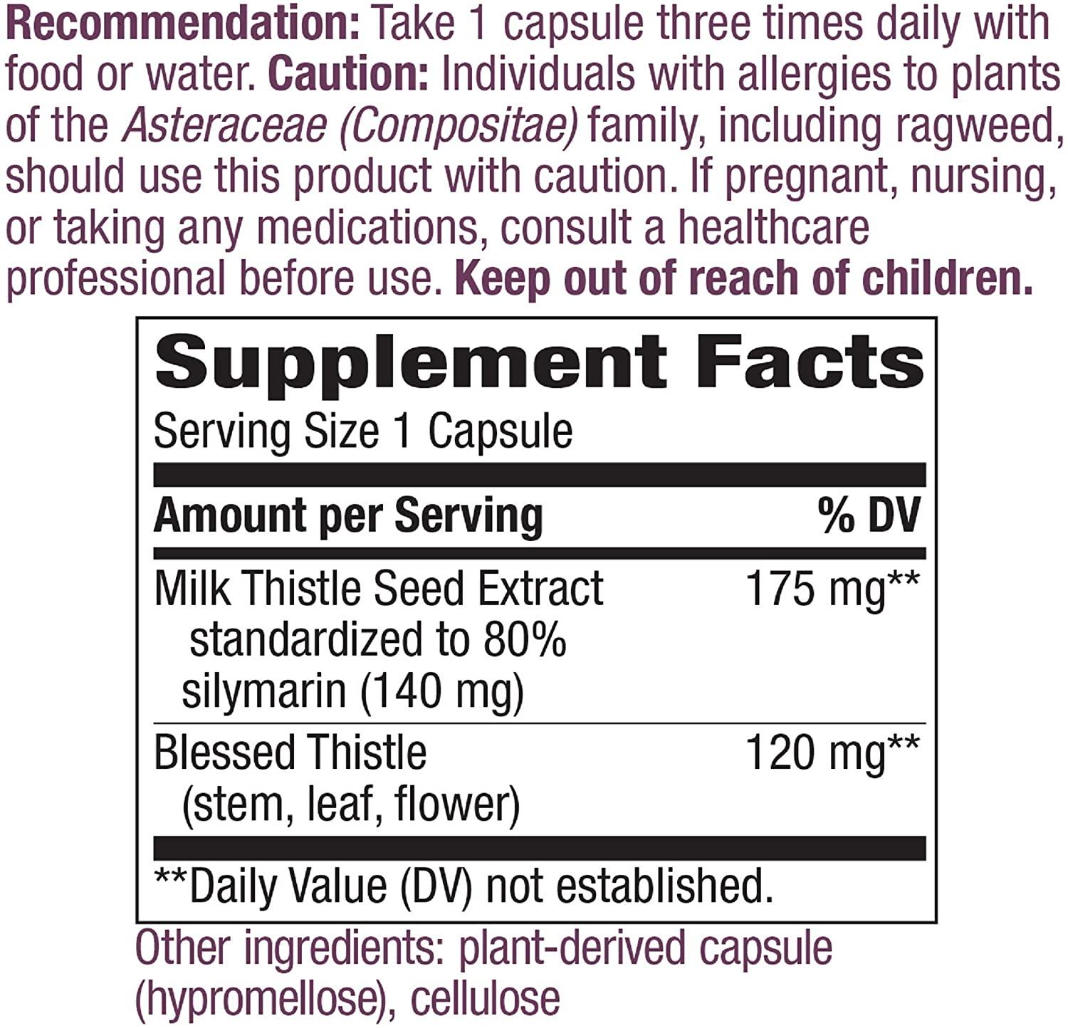 Nature's Way Premium Extrato de Milk Thistle 60 Capsulas