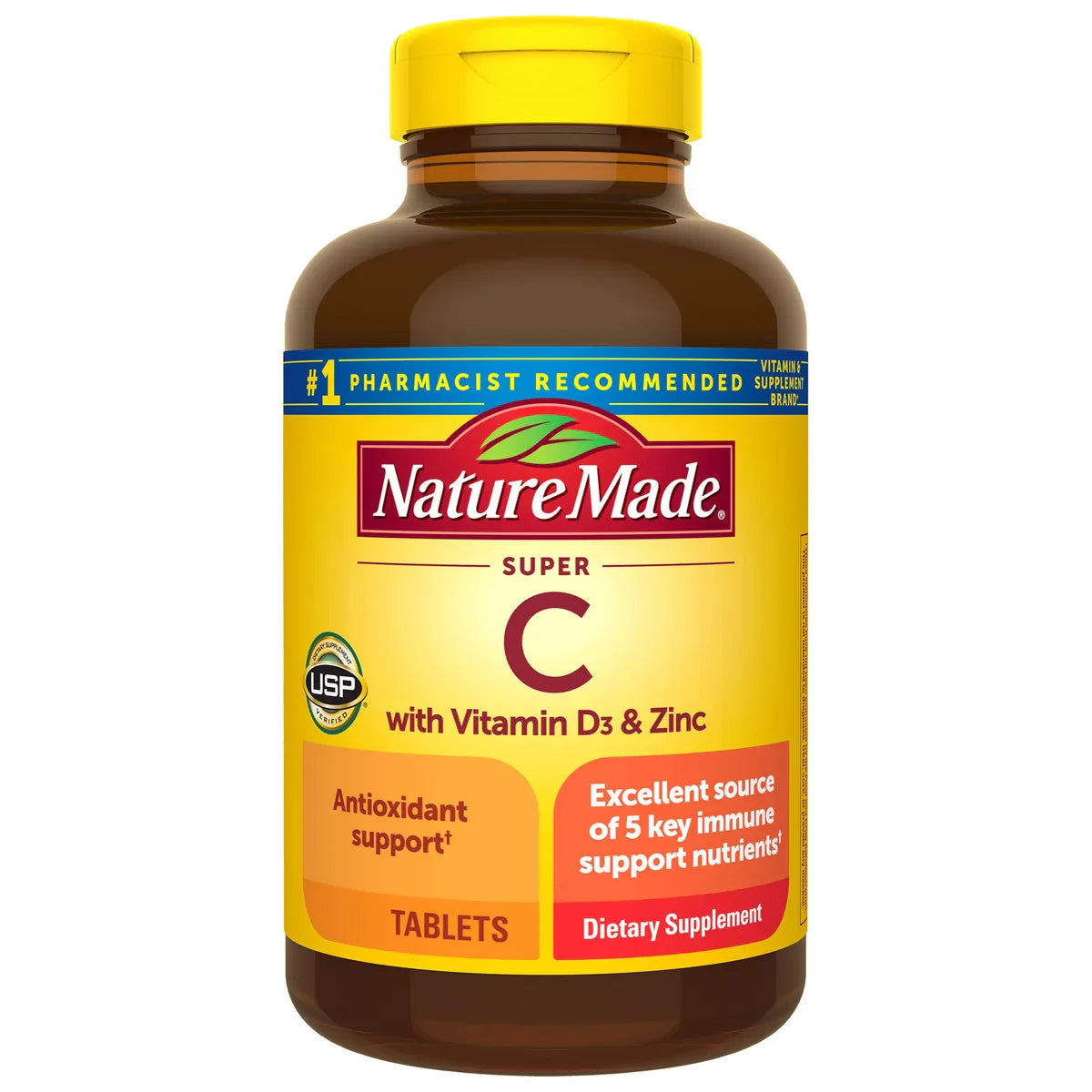 Nature Made Super C com Vitamina D3 and Zinco, 200 Tablets