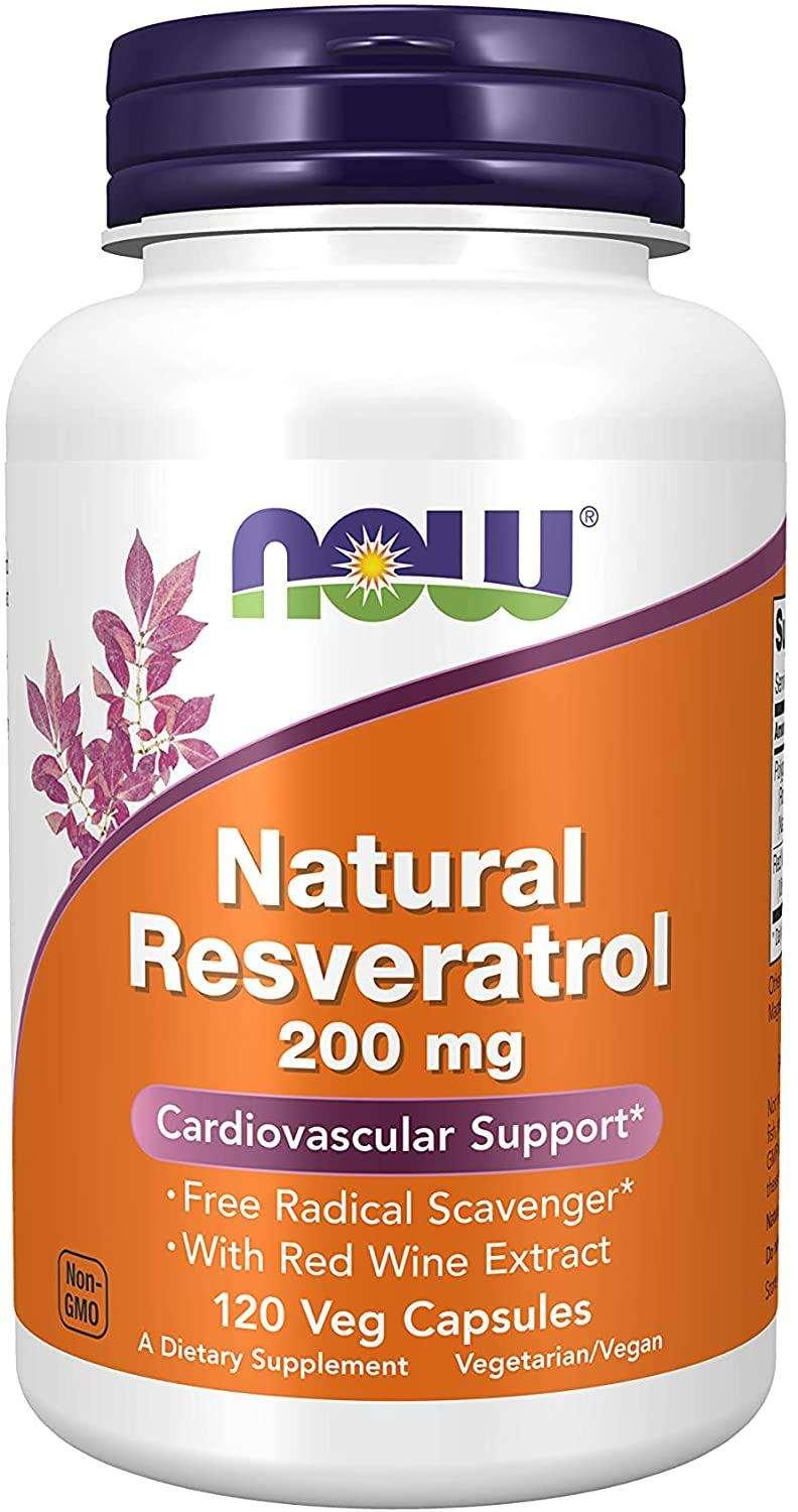 NOW Foods Natural Resveratrol 200mg 120 Veg Capsulas