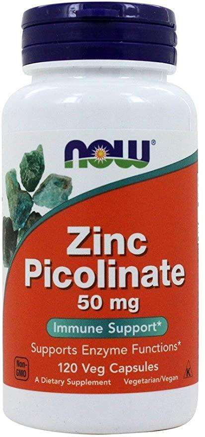NOW Foods Picolinato de Zinco 50 mg - 120 Capsulas Vegetais
