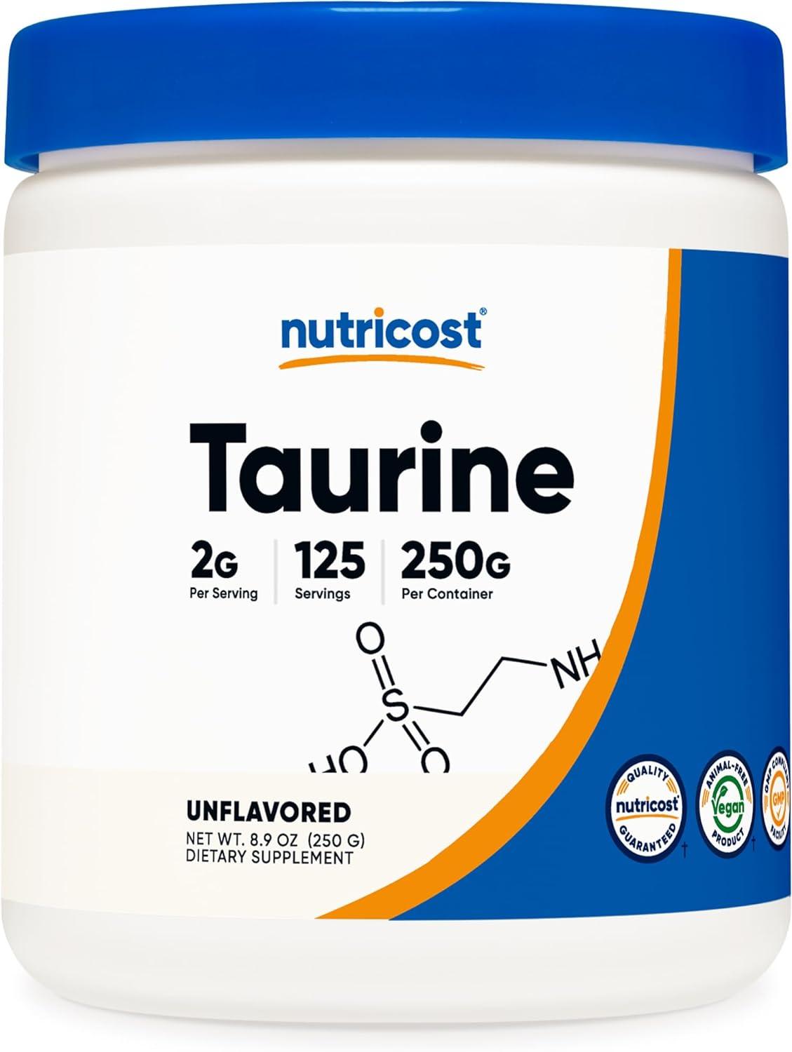Nutricost Taurina em pó 250 gramas - 125 Porções