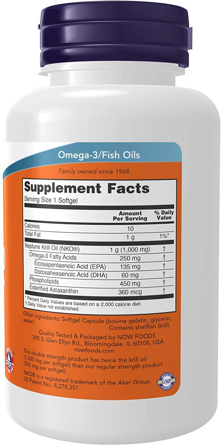 NOW Neptune Óleo de Krill 1000mg - 60 Softgels
