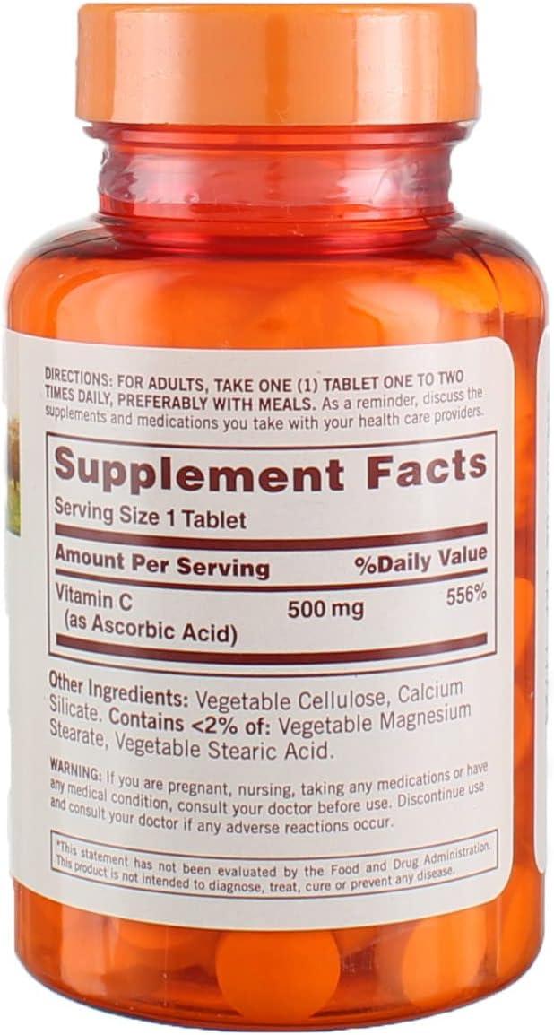 Sundown Naturals Vitamina C 500 mg, 100 Tablets